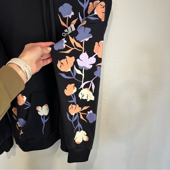 Adidas Floral Black Hoodie - Picture 6 of 12